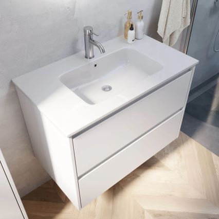 LYKE 80 cm White Bathroom Vanity with Basin