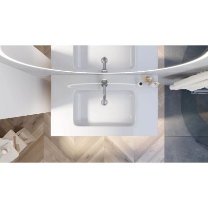 LYKE 80 cm White Bathroom Vanity with Basin