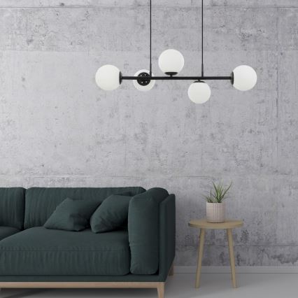 MADDIE Pendant Light 5xE14/5W/230V Black