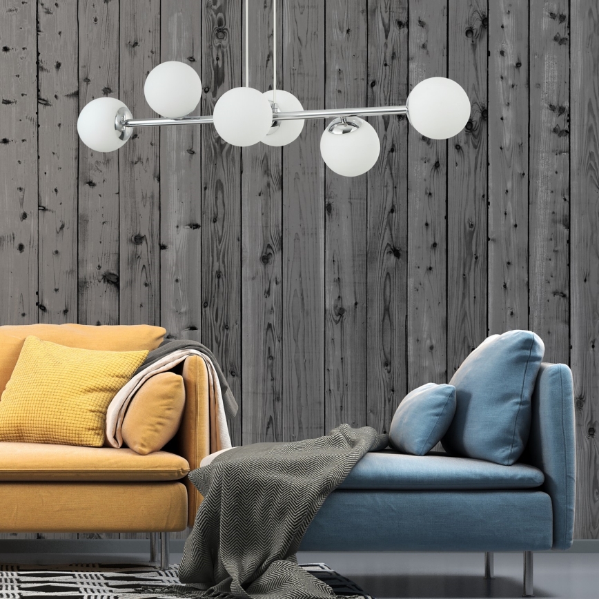 MADDIE Pendant Light 5xE14/5W/230V Glossy Chrome