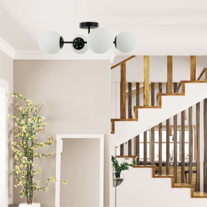 MADDIE Semi-Flush Ceiling Light 4xE14/5W/230V Black