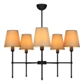 MADELA Rod Chandelier 5xE14/40W/230V, Beige/Black