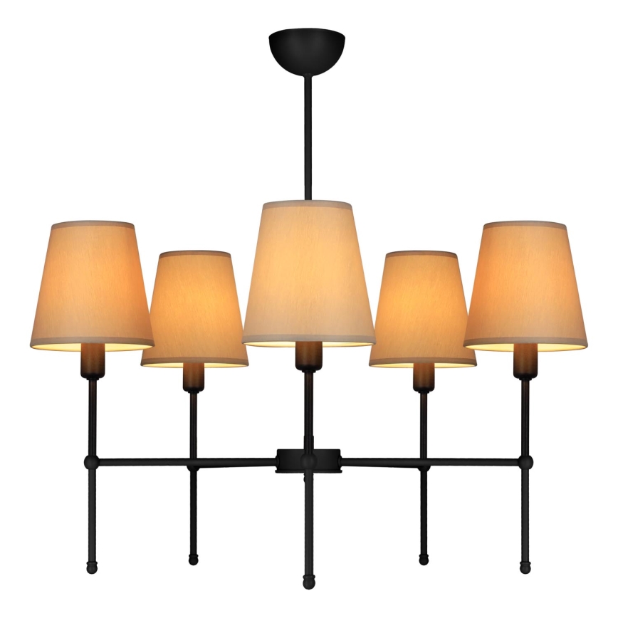 MADELA Rod Chandelier 5xE14/40W/230V, Beige/Black