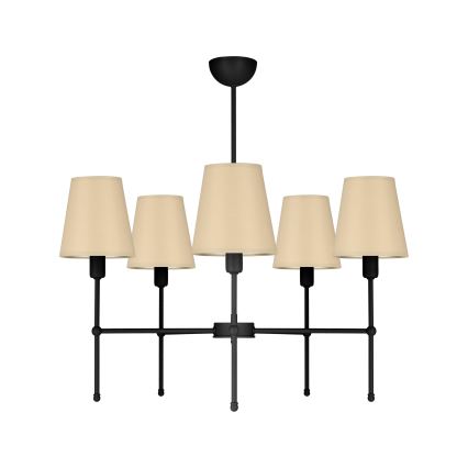 MADELA Rod Chandelier 5xE14/40W/230V, Beige/Black