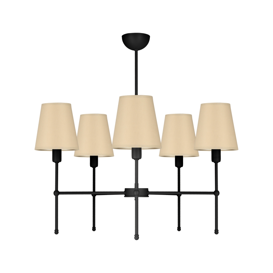 MADELA Rod Chandelier 5xE14/40W/230V, Beige/Black