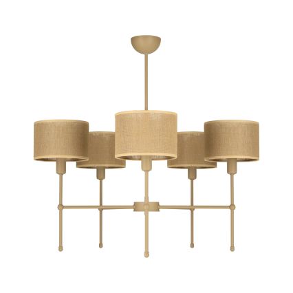 MADELA rod chandelier 5xE14/40W/230V jute/beige