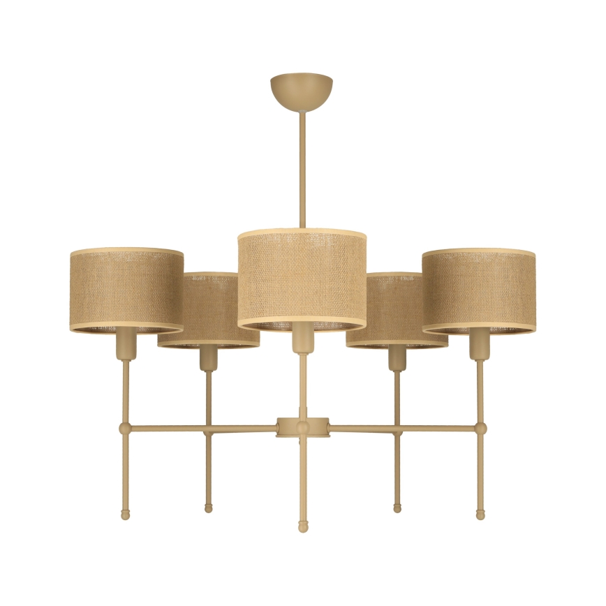 MADELA rod chandelier 5xE14/40W/230V jute/beige