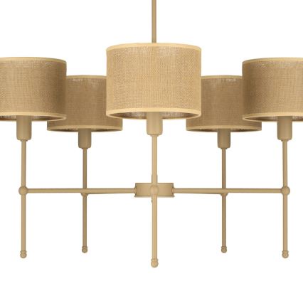 MADELA rod chandelier 5xE14/40W/230V jute/beige