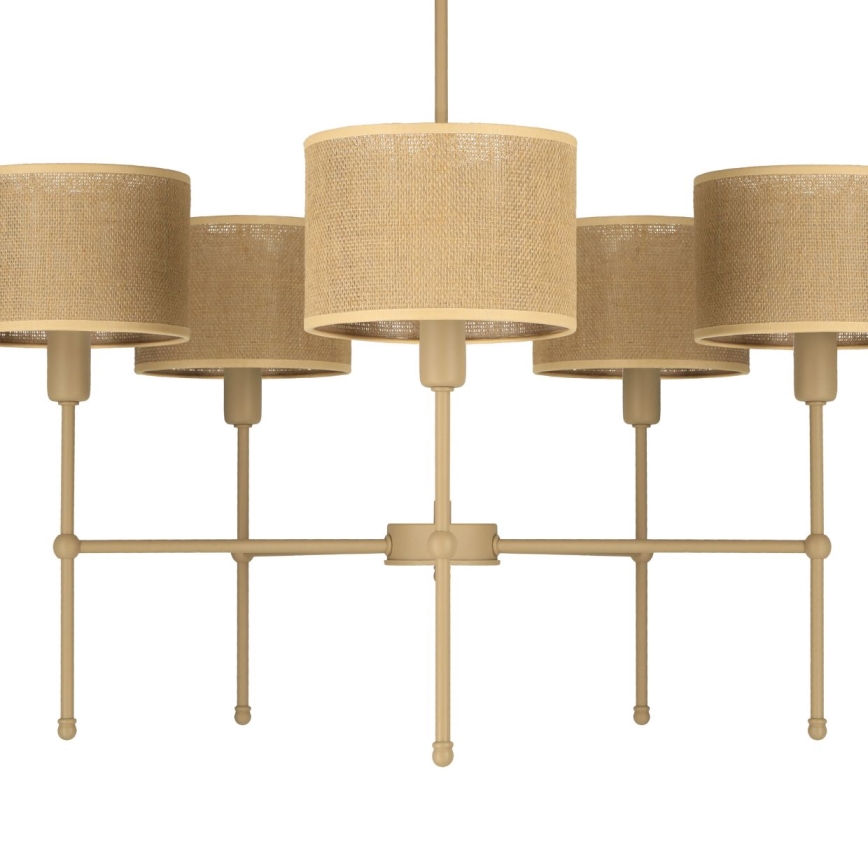 MADELA rod chandelier 5xE14/40W/230V jute/beige