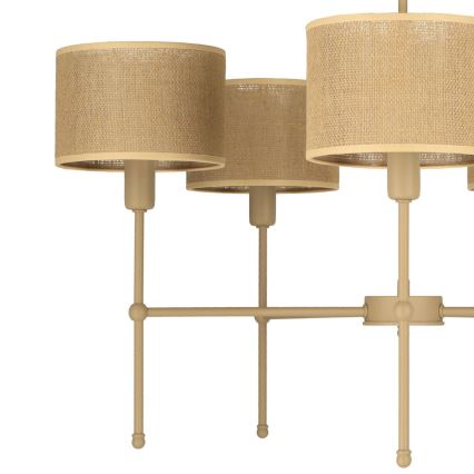 MADELA rod chandelier 5xE14/40W/230V jute/beige