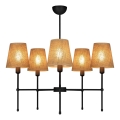 MADELA rod chandelier 5xE14/40W/230V jute/black