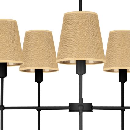 MADELA rod chandelier 5xE14/40W/230V jute/black