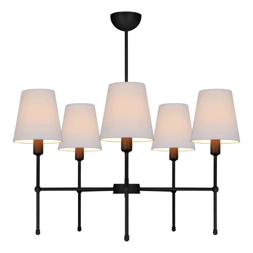 MADELA Rod Chandelier 5xE14/40W/230V White/Black