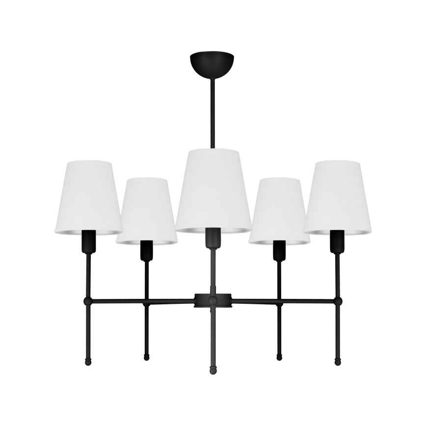 MADELA Rod Chandelier 5xE14/40W/230V White/Black