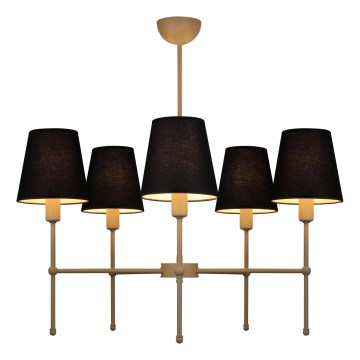 MADELA Rod-Mounted Chandelier 5xE14/40W/230V Black/Beige