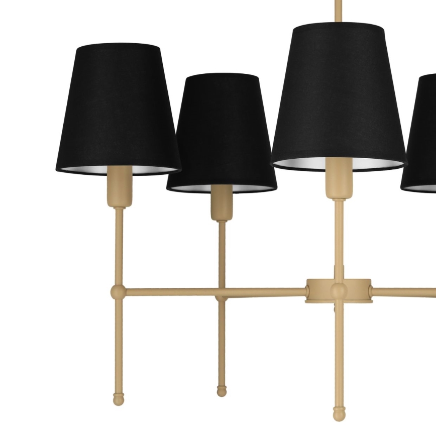 MADELA Rod-Mounted Chandelier 5xE14/40W/230V Black/Beige