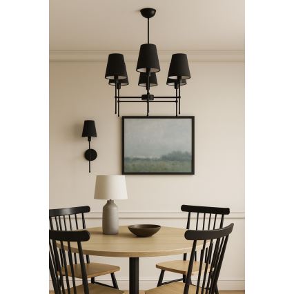 MADELA Rod-Mounted Chandelier 5xE14/40W/230V Black