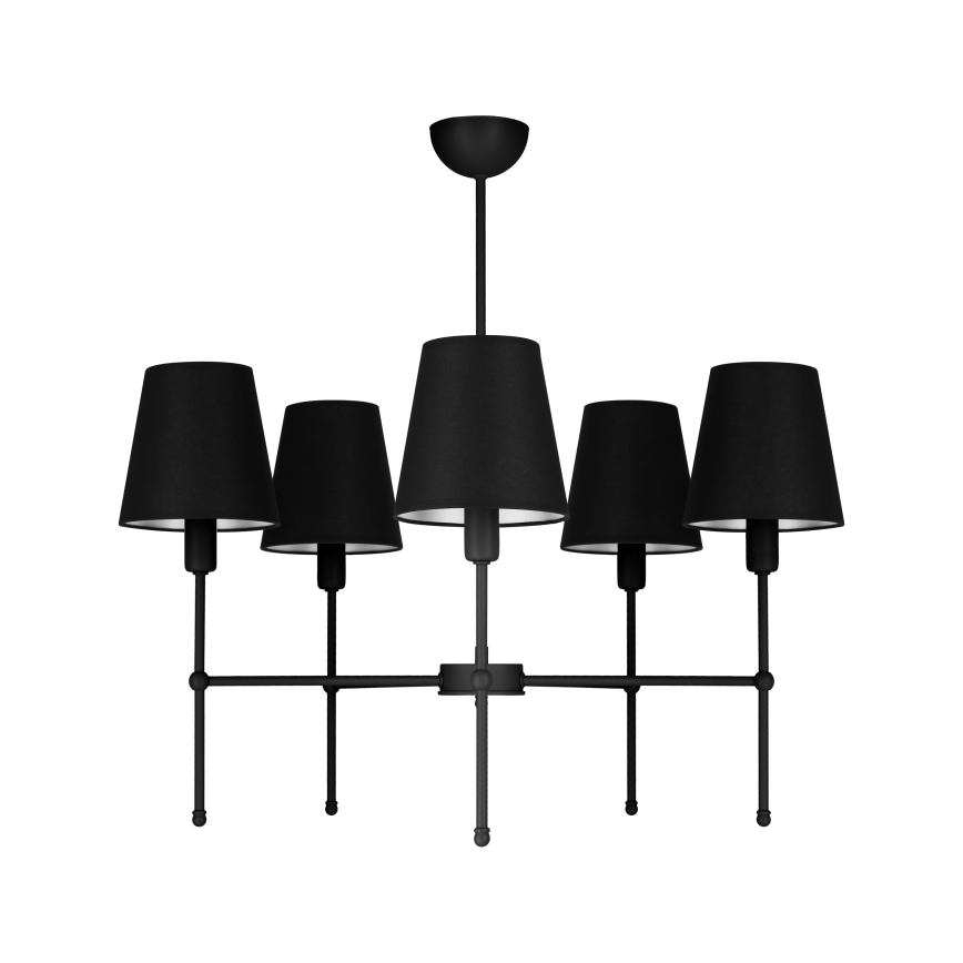 MADELA Rod-Mounted Chandelier 5xE14/40W/230V Black