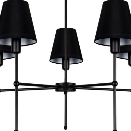 MADELA Rod-Mounted Chandelier 5xE14/40W/230V Black