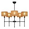 MADELA Rod-Mounted Chandelier 5xE14/40W/230V Jute/Black