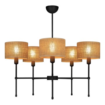 MADELA Rod-Mounted Chandelier 5xE14/40W/230V Jute/Black