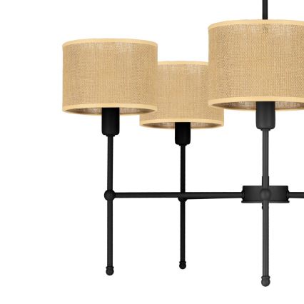 MADELA Rod-Mounted Chandelier 5xE14/40W/230V Jute/Black