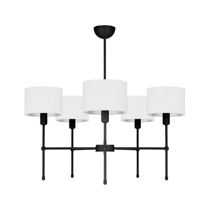 MADELA Rod-Mounted Chandelier 5xE14/40W/230V White/Black