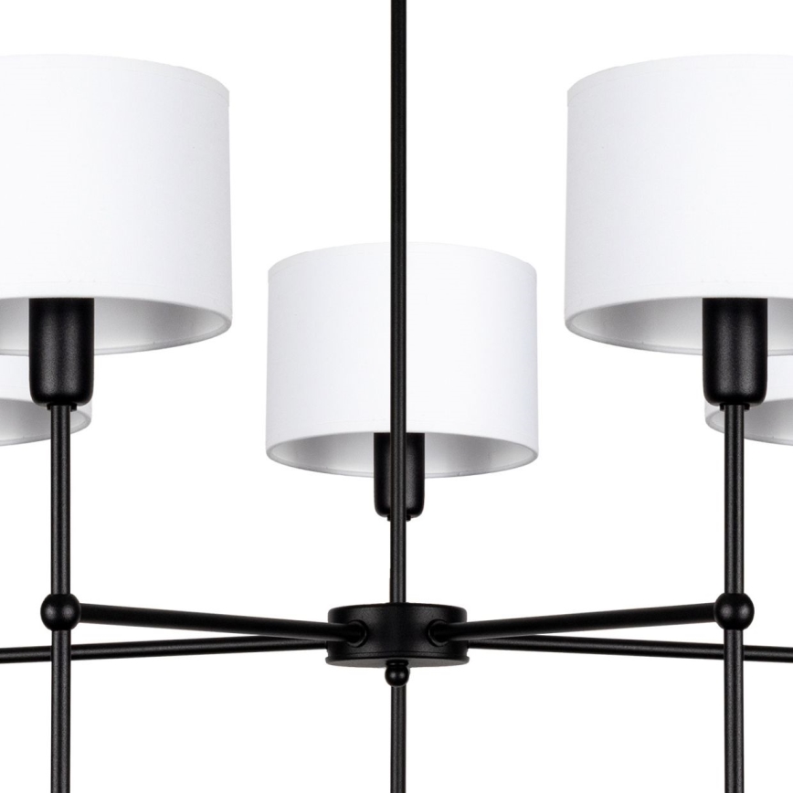 MADELA Rod-Mounted Chandelier 5xE14/40W/230V White/Black