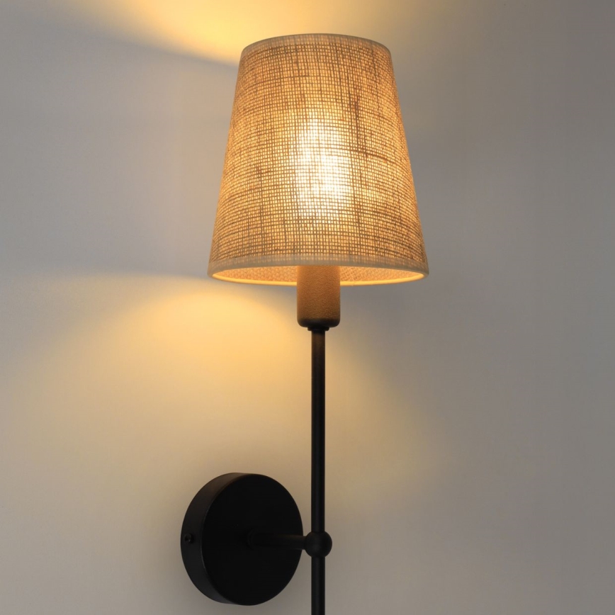 MADELA Wall Lamp 1xE14/40W/230V Jute/Black