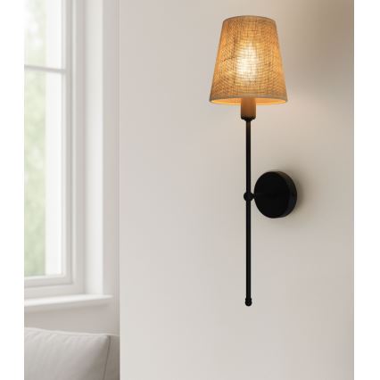 MADELA Wall Lamp 1xE14/40W/230V Jute/Black