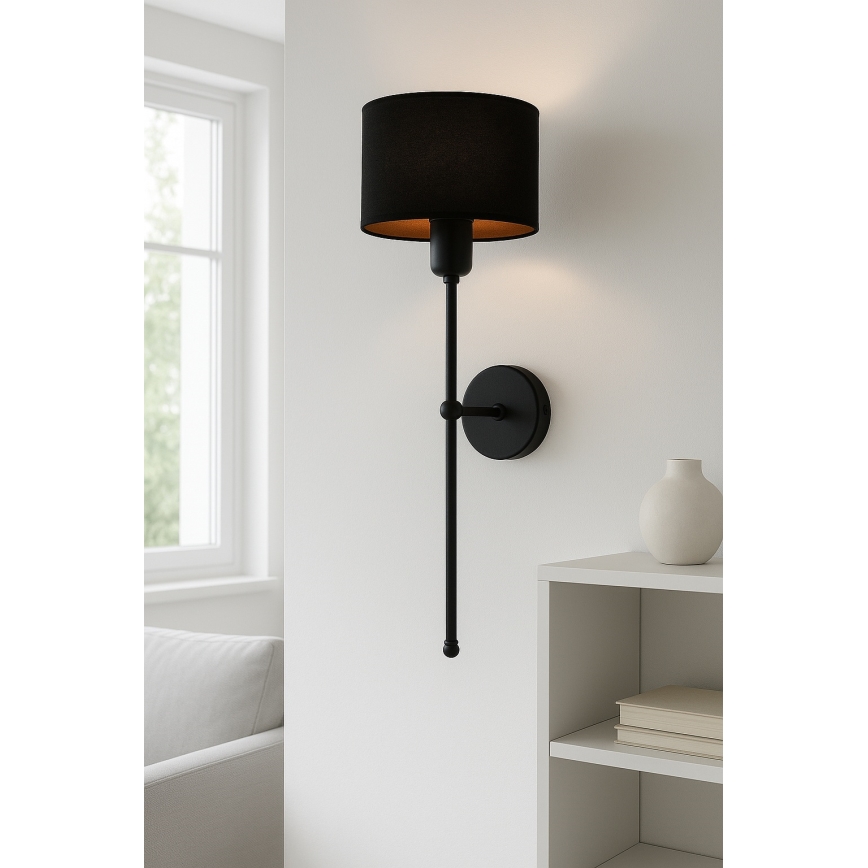 MADELA Wall Light 1xE14/40W/230V Black