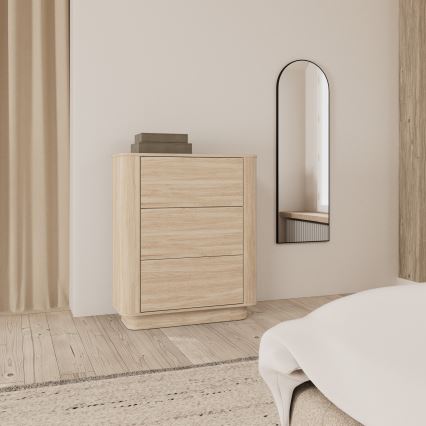 MADERA 90x107 cm Chest of Drawers – White Oak