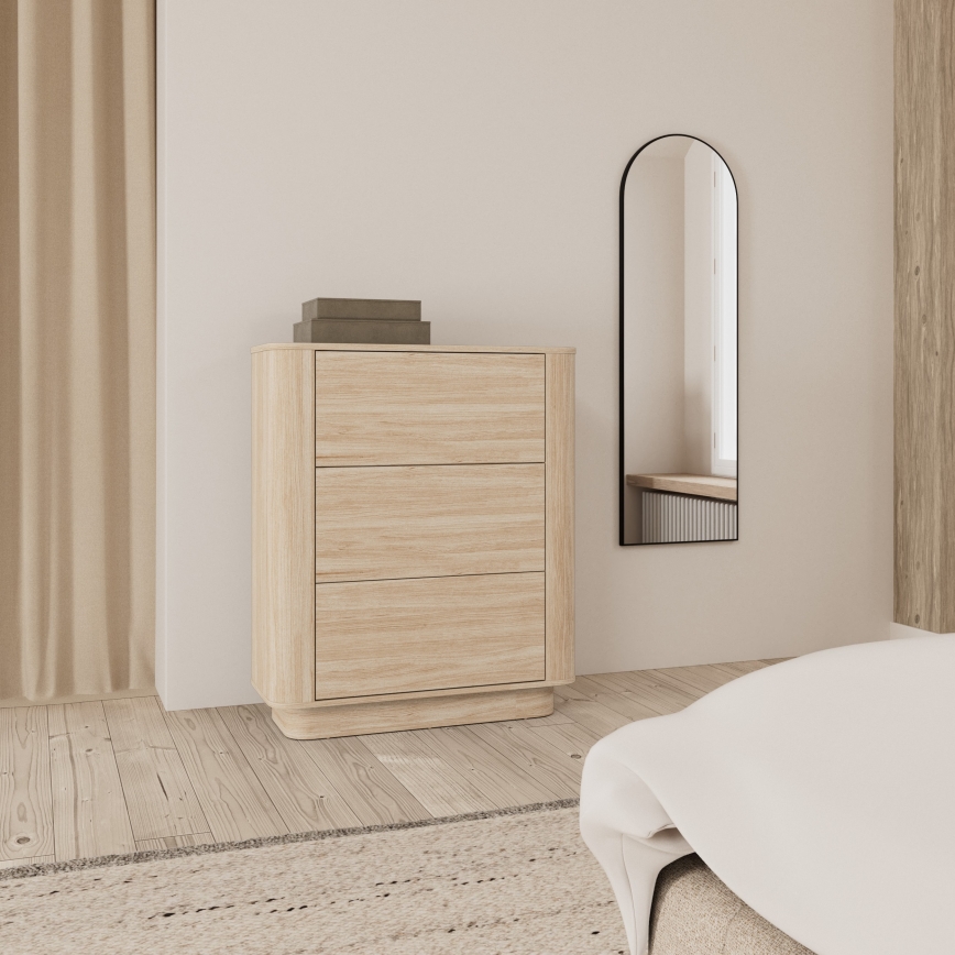 MADERA 90x107 cm Chest of Drawers – White Oak