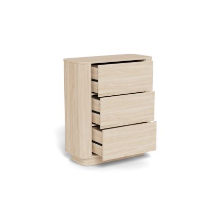 MADERA 90x107 cm Chest of Drawers – White Oak