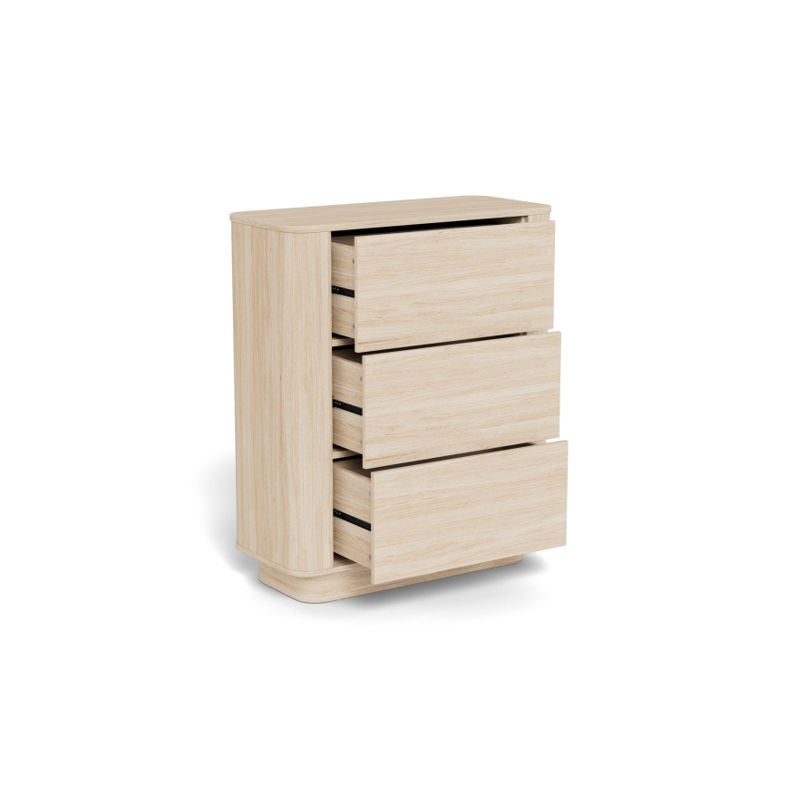 MADERA 90x107 cm Chest of Drawers – White Oak