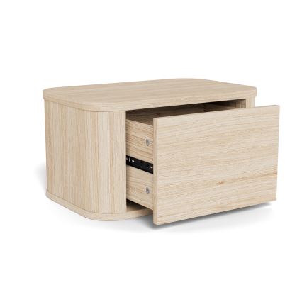 MADERA Bedside Table 46x30 cm, White Oak