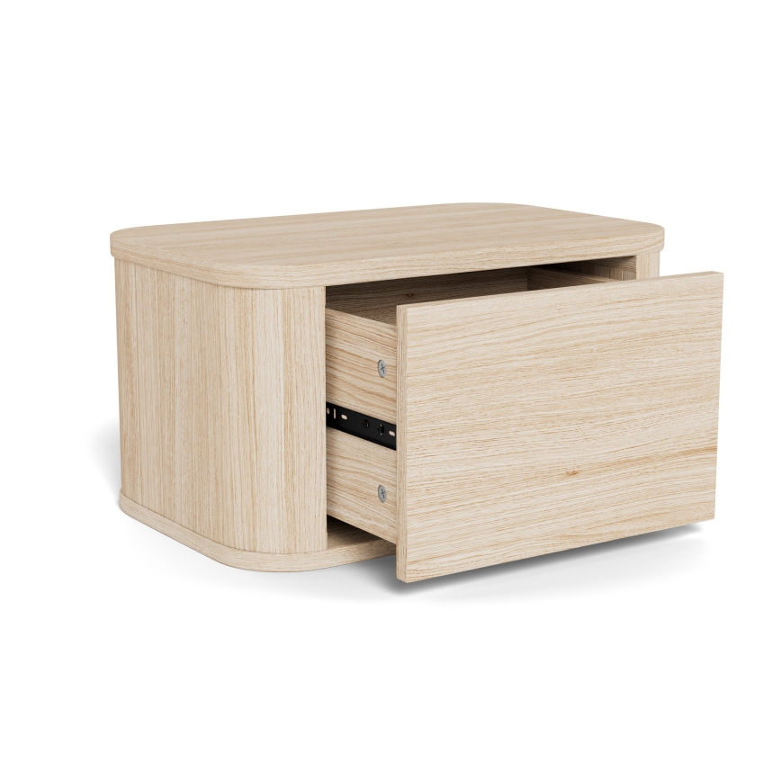 MADERA Bedside Table 46x30 cm, White Oak