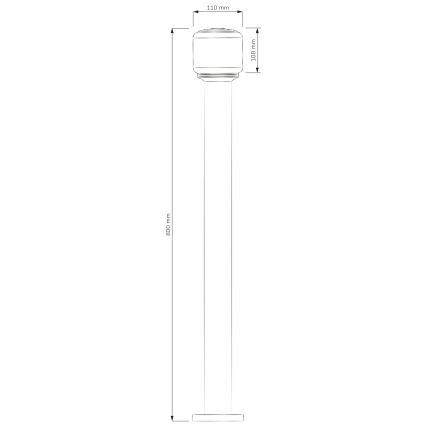 MADRID Outdoor Lamp 1xE27/12W/230V 80 cm IP44 Black