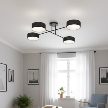 MAGA Flush-Mount Chandelier 4×E14 / 10W / 230V, Black