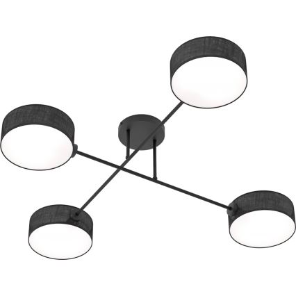 MAGA Flush-Mount Chandelier 4×E14 / 10W / 230V, Black