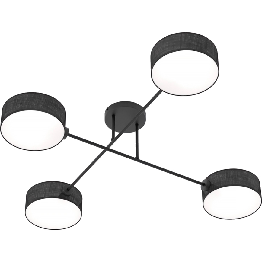 MAGA Flush-Mount Chandelier 4×E14 / 10W / 230V, Black