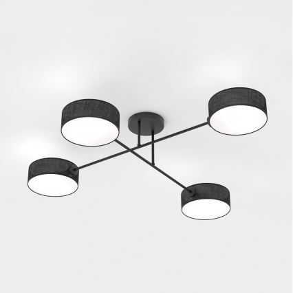 MAGA Flush-Mount Chandelier 4×E14 / 10W / 230V, Black