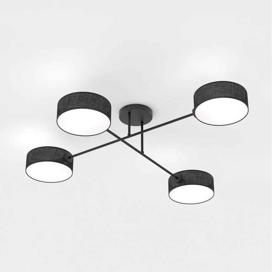 MAGA Flush-Mount Chandelier 4×E14 / 10W / 230V, Black