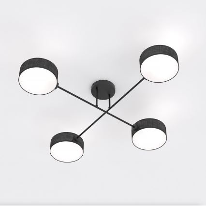 MAGA Flush-Mount Chandelier 4×E14 / 10W / 230V, Black