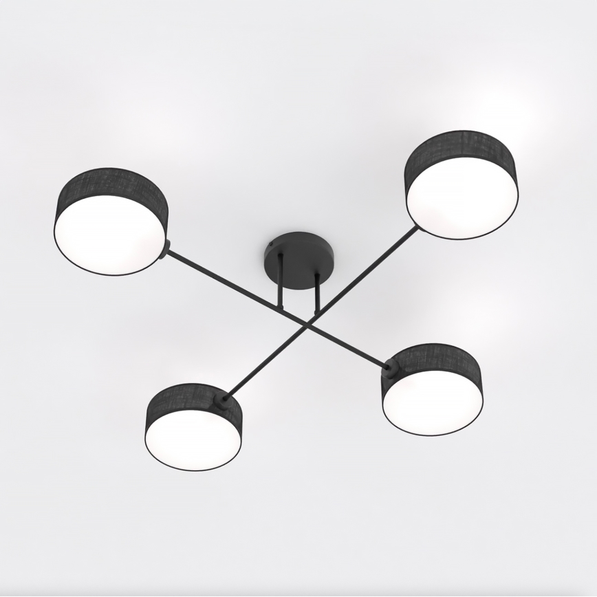 MAGA Flush-Mount Chandelier 4×E14 / 10W / 230V, Black