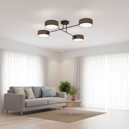 MAGA Flush-Mount Chandelier 4×E14/10W/230V, Brown