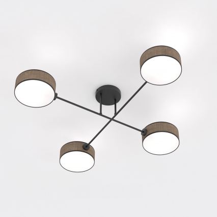 MAGA Flush-Mount Chandelier 4×E14/10W/230V, Brown