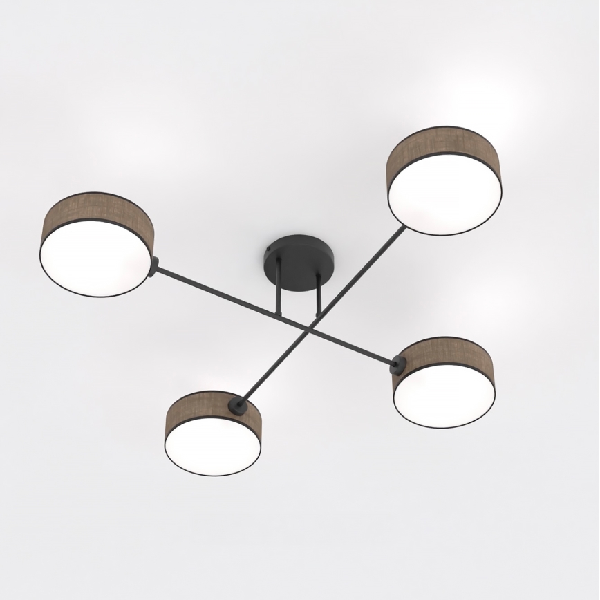 MAGA Flush-Mount Chandelier 4×E14/10W/230V, Brown