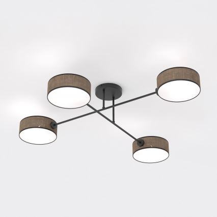 MAGA Flush-Mount Chandelier 4×E14/10W/230V, Brown