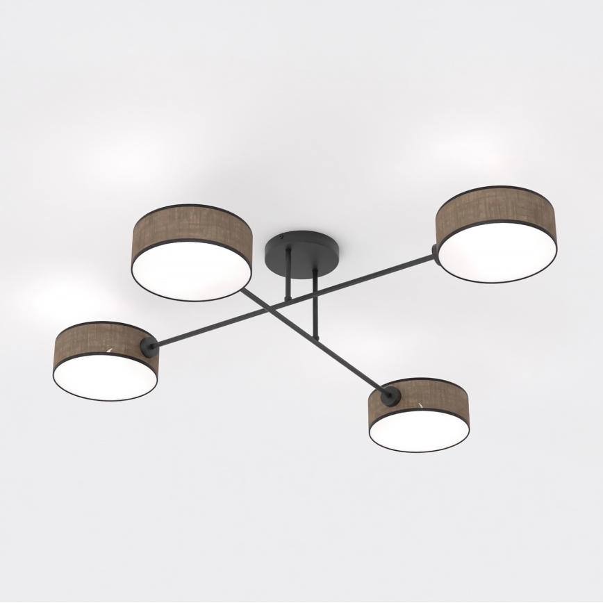 MAGA Flush-Mount Chandelier 4×E14/10W/230V, Brown